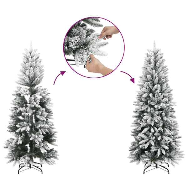Schlanker, beschneiter Weihnachtsbaum, 210 cm