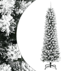 Schlanker, künstlicher Weihnachtsbaum mit Schnee, 240cm