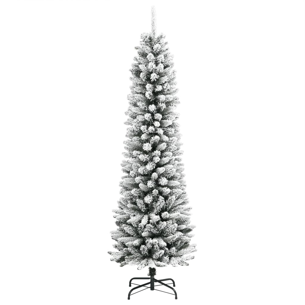 Schlanker, künstlicher Weihnachtsbaum mit Schnee, 240cm