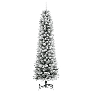 Schlanker, künstlicher Weihnachtsbaum mit Schnee, 240cm