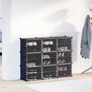 Schuhregal mit 9 Würfeln Schwarz