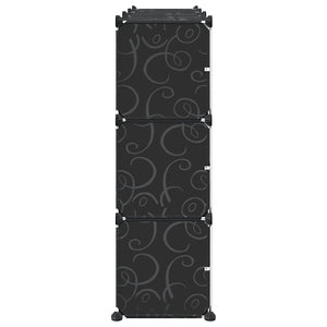 Schuhregal mit 9 Würfeln Schwarz