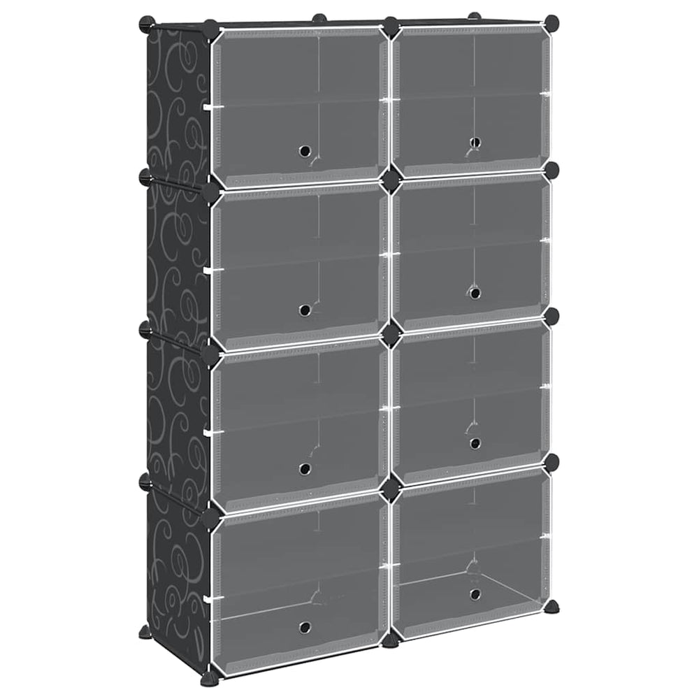 Regalsystem mit 8 Würfeln Schwarz