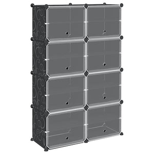 Regalsystem mit 8 Würfeln Schwarz