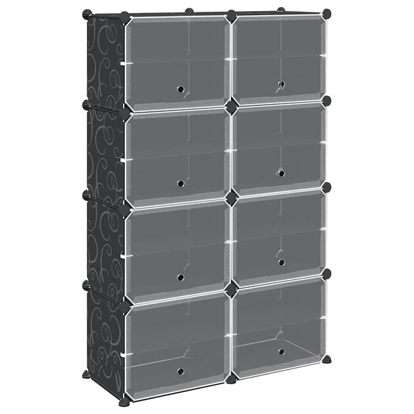 Regalsystem mit 8 Würfeln Schwarz