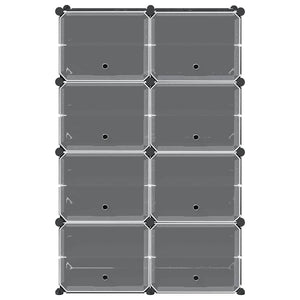 Regalsystem mit 8 Würfeln Schwarz
