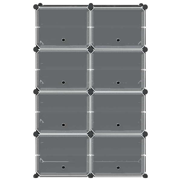 Regalsystem mit 8 Würfeln Schwarz