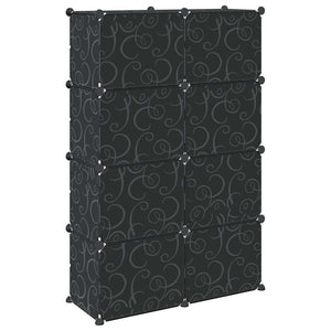 Regalsystem mit 8 Würfeln Schwarz