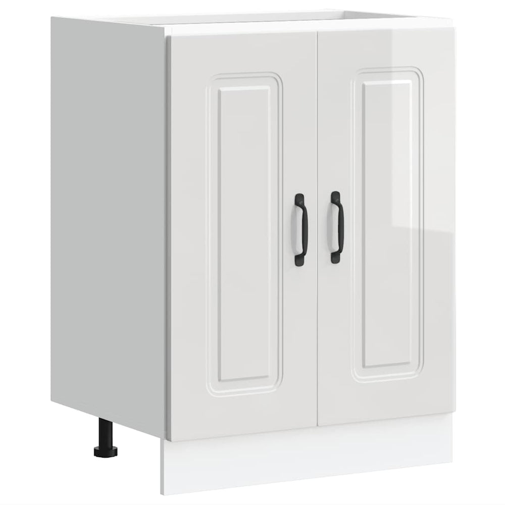 Spülenunterschrank Kalmar, Hochglanz Weiß, 60 cm