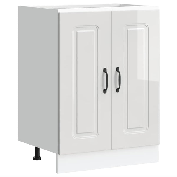 Spülenunterschrank Kalmar, Hochglanz Weiß, 60 cm
