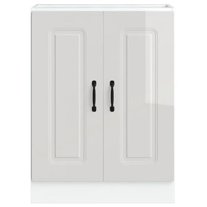 Spülenunterschrank Kalmar, Hochglanz Weiß, 60 cm
