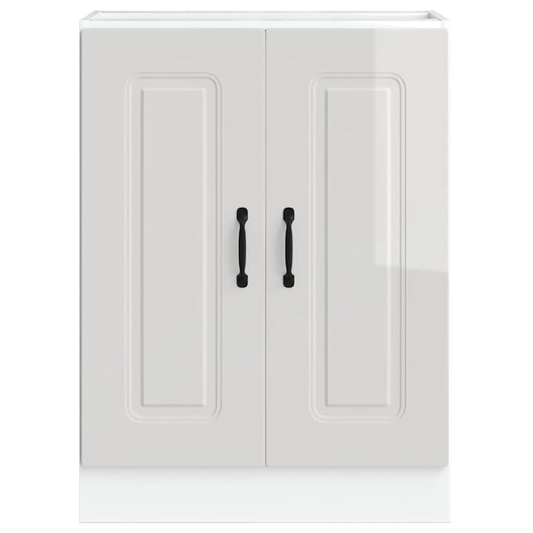 Spülenunterschrank Kalmar, Hochglanz Weiß, 60 cm