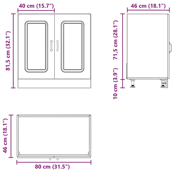 Spülenunterschrank Weiß 80 cm