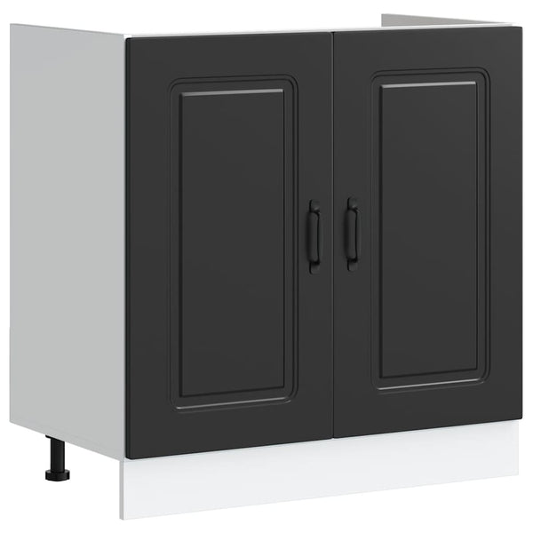 Spülenunterschrank Schwarz 80 cm