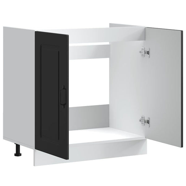 Spülenunterschrank Schwarz 80 cm