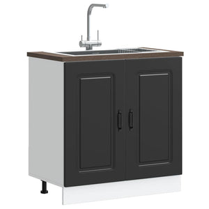 Spülenunterschrank Schwarz 80 cm