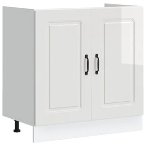 Spülenunterschrank Hochglanz Weiß 80 cm