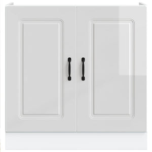 Spülenunterschrank Hochglanz Weiß 80 cm