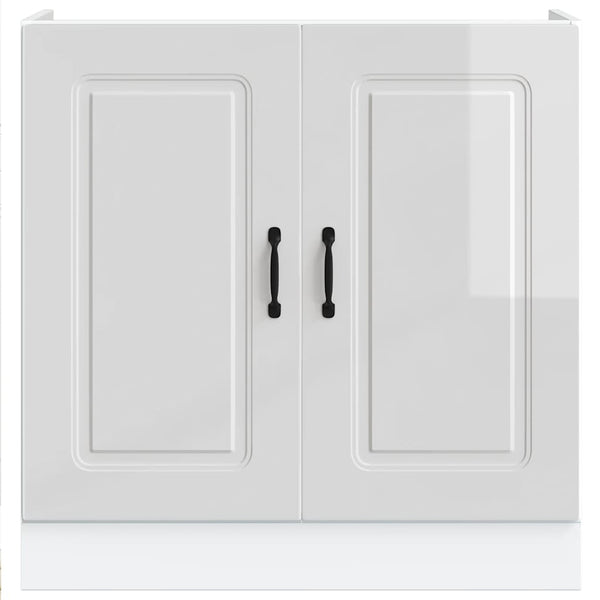 Spülenunterschrank Hochglanz Weiß 80 cm