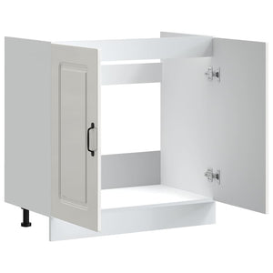 Spülenunterschrank Hochglanz Weiß 80 cm
