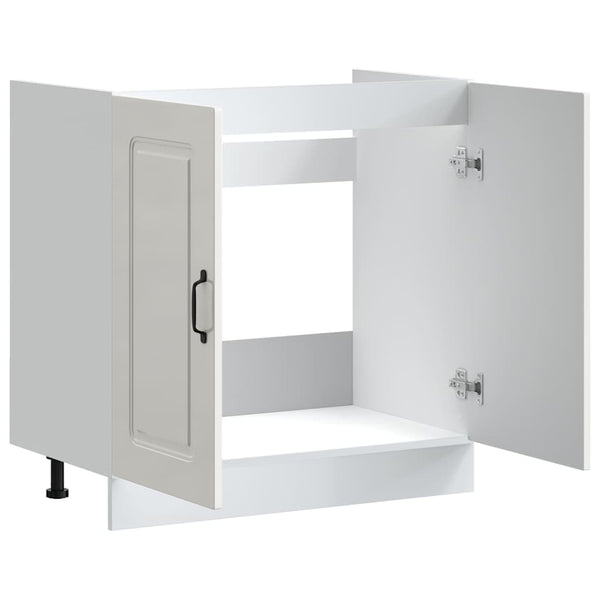 Spülenunterschrank Hochglanz Weiß 80 cm