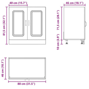 Spülenunterschrank Hochglanz Weiß 80 cm