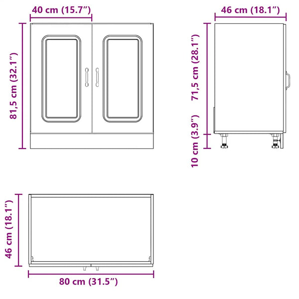 Spülenunterschrank Hochglanz Weiß 80 cm