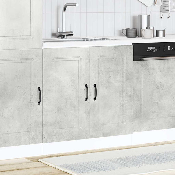 vidaXL Meuble sous-évier Kalmar gris béton 80x46x81,5 cm Bois d'ingénierie