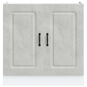 vidaXL Meuble sous-évier Kalmar gris béton 80x46x81,5 cm Bois d'ingénierie