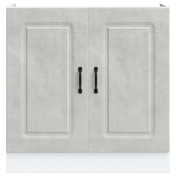 vidaXL Meuble sous-évier Kalmar gris béton 80x46x81,5 cm Bois d'ingénierie