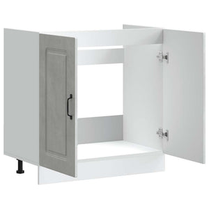 vidaXL Meuble sous-évier Kalmar gris béton 80x46x81,5 cm Bois d'ingénierie