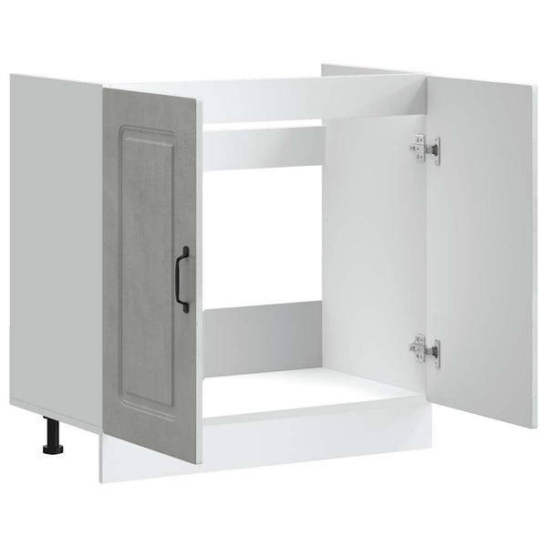 vidaXL Meuble sous-évier Kalmar gris béton 80x46x81,5 cm Bois d'ingénierie