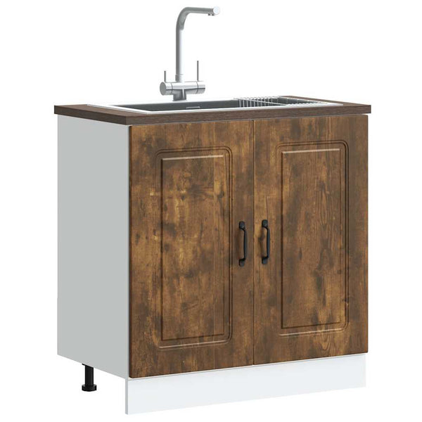 Spülenunterschrank Räuchereiche 80 cm