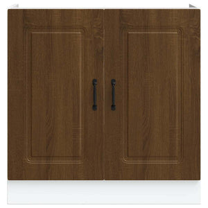 Spülenunterschrank Kalmar, Eiche Braun, 80 cm