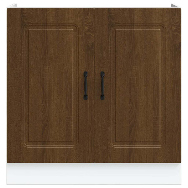 Spülenunterschrank Kalmar, Eiche Braun, 80 cm