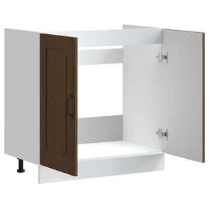Spülenunterschrank Kalmar, Eiche Braun, 80 cm