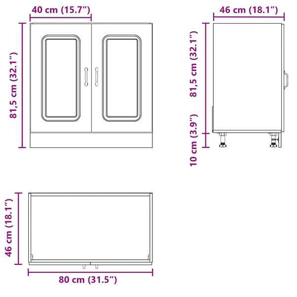Spülenunterschrank Kalmar Eiche 80 cm