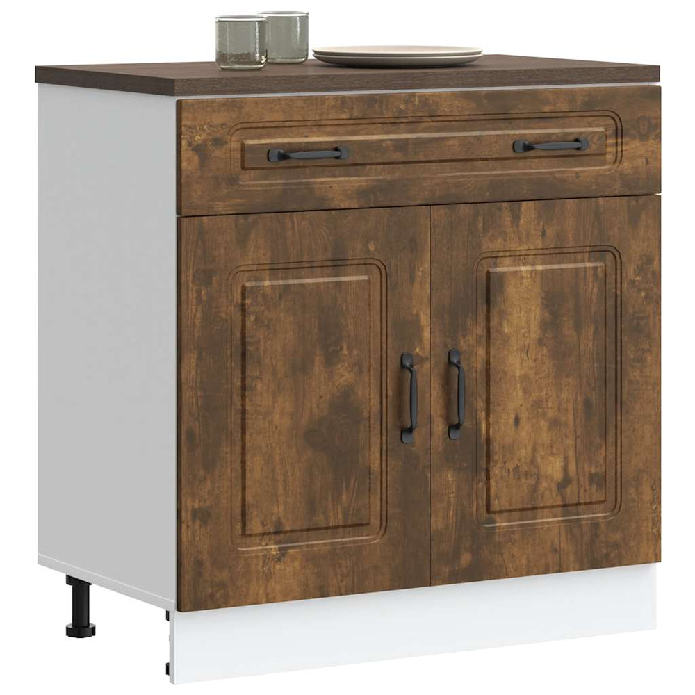 Küchenunterschrank Räuchereiche Holzwerkstoff