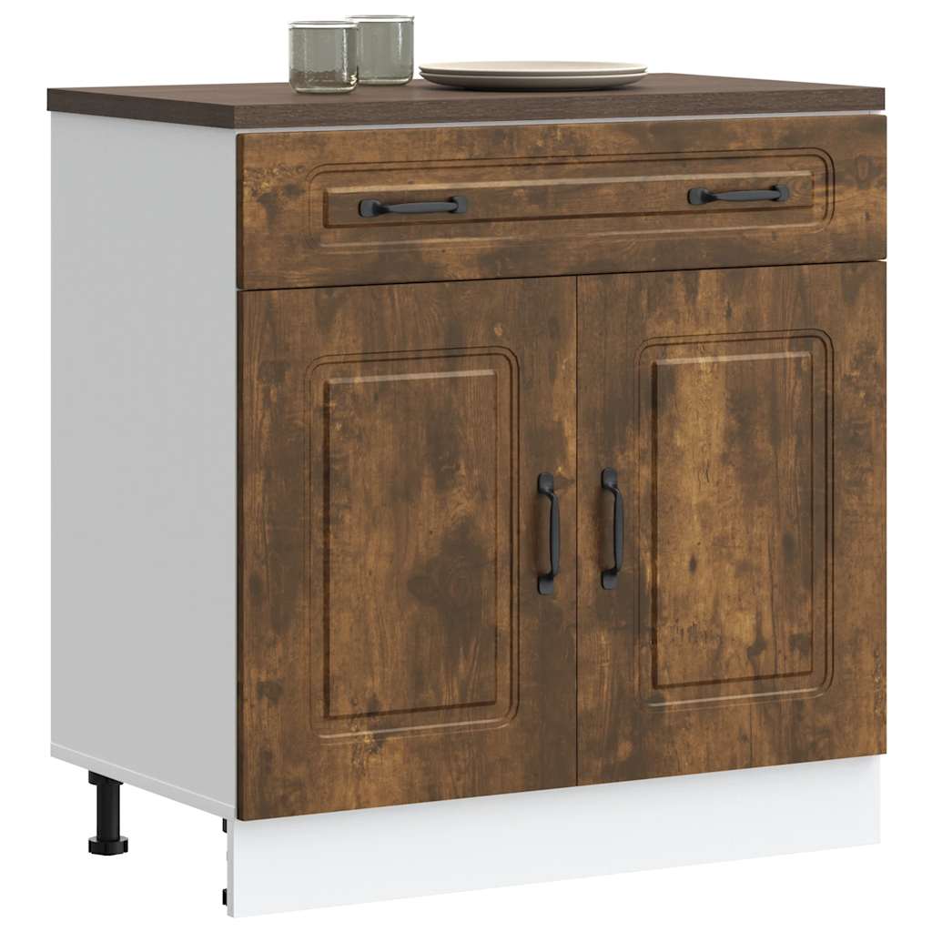 Küchenunterschrank Räuchereiche Holzwerkstoff