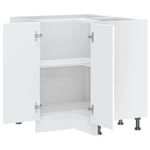 Küchen-Eckunterschrank, Weißer Holzwerkstoff