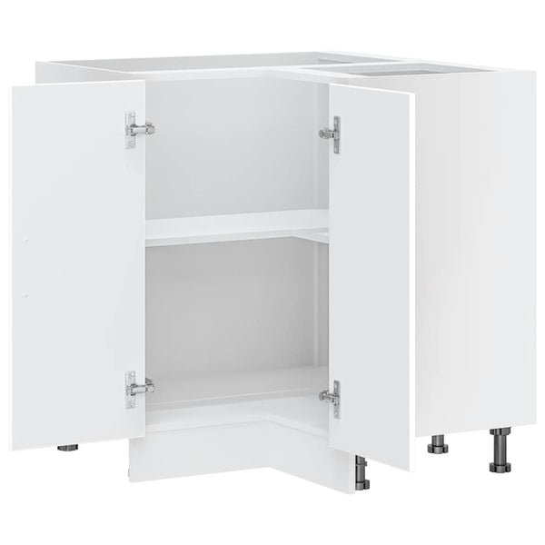 Küchen-Eckunterschrank, Weißer Holzwerkstoff