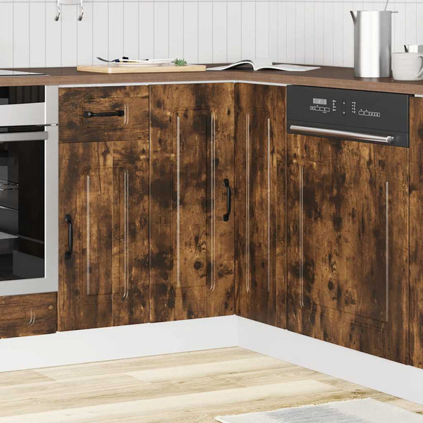 Kalmar Küchen-Eckunterschrank Räuchereiche