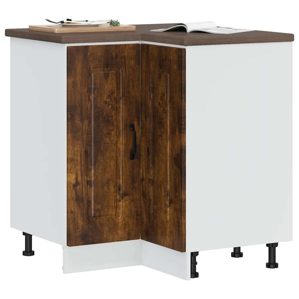 Kalmar Küchen-Eckunterschrank Räuchereiche