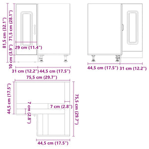 Eckunterschrank Küche Kalmar Altholz-Optik