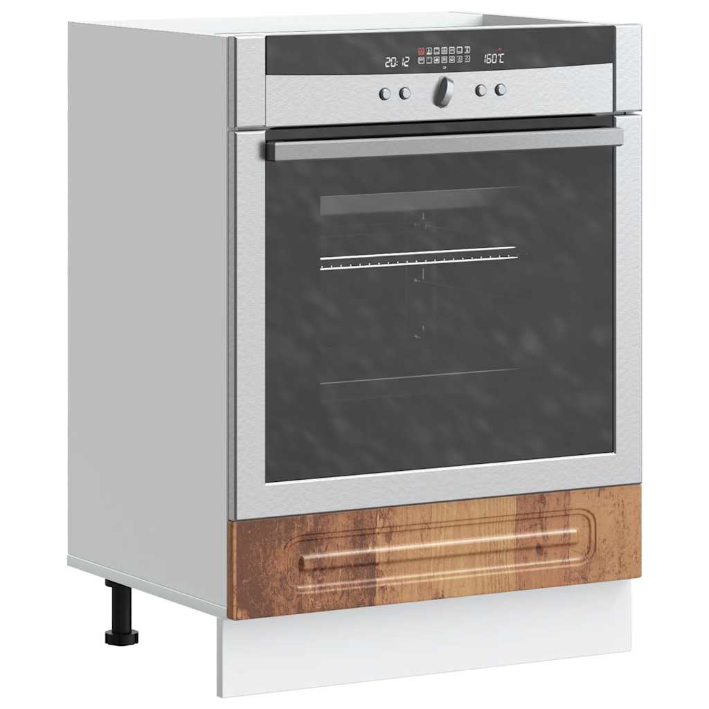 Küchenschrank für Herd in Altholz-Optik