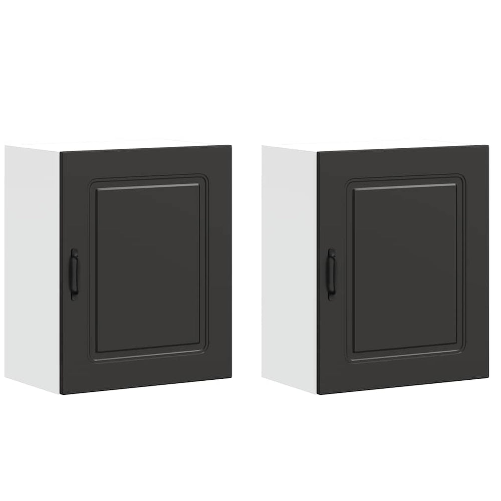 Küchen Hängeschränke Schwarz 2er Set