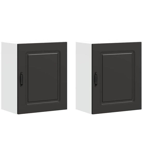 Küchen Hängeschränke Schwarz 2er Set