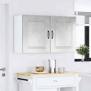 vidaXL Éléments hauts de cuisine 2 pcs Kalmar Gris béton Matériau à base de bois