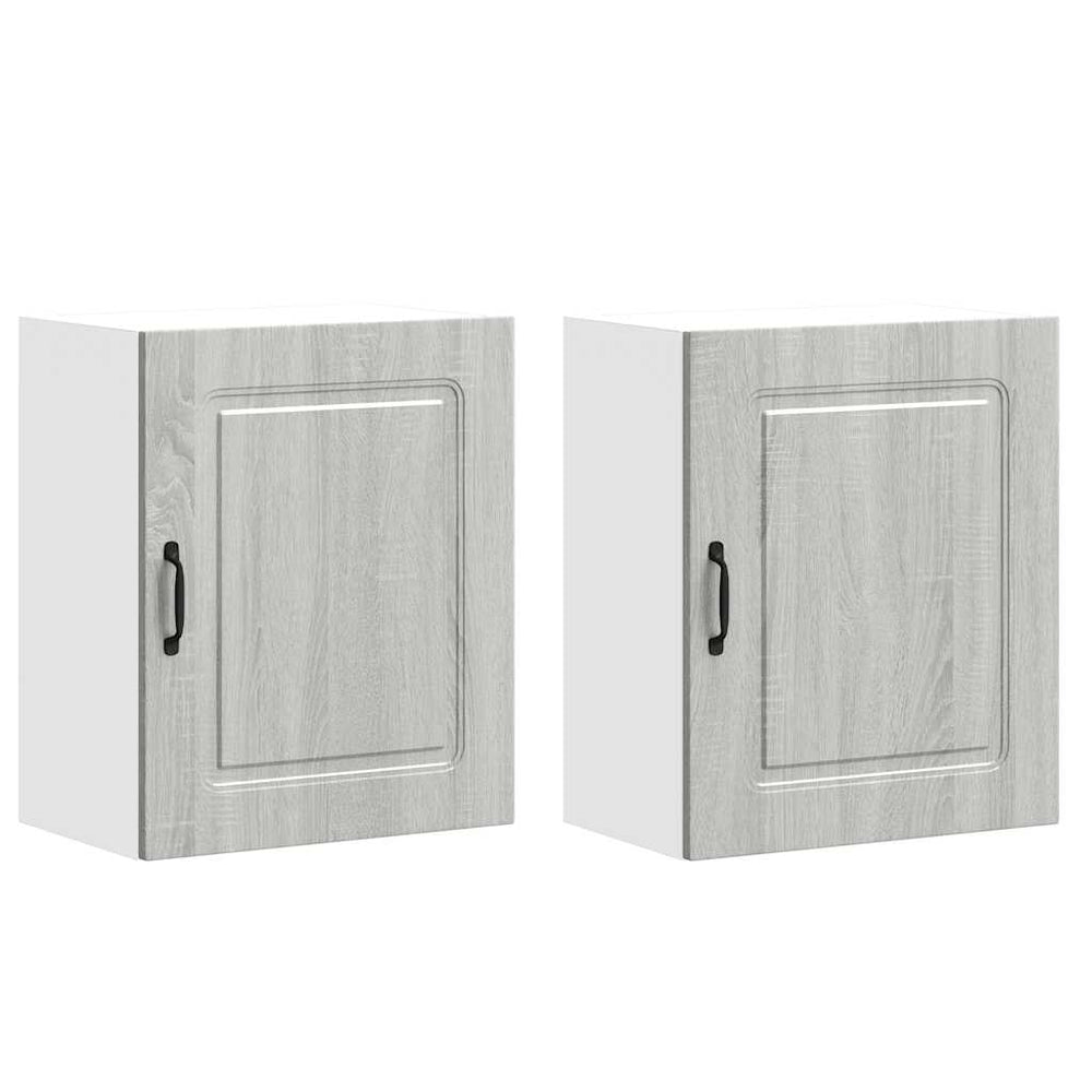 Küchen Hängeschränke, Grau Sonoma Holz, 2er-Set