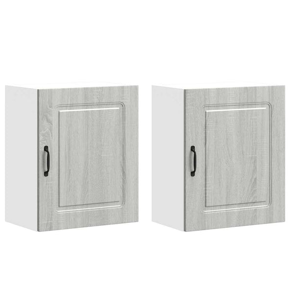 Küchen Hängeschränke, Grau Sonoma Holz, 2er-Set